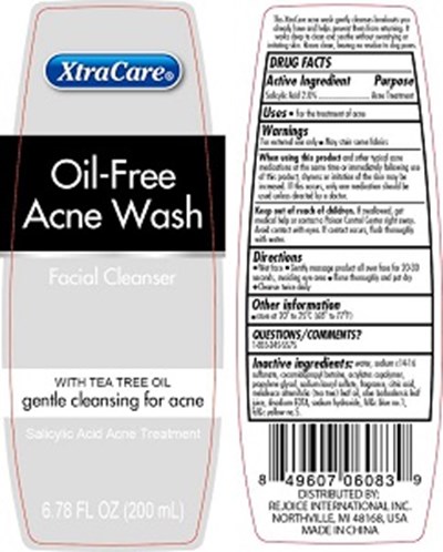 LABEL - oil free Acne wash   tea tree oil  label